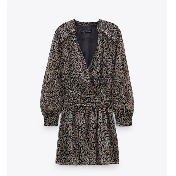 ZARA  printed mini dress - Picture 3 of 11